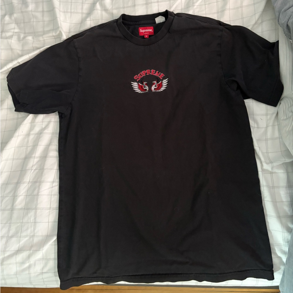 Supreme Black Tee with phoenix’s
